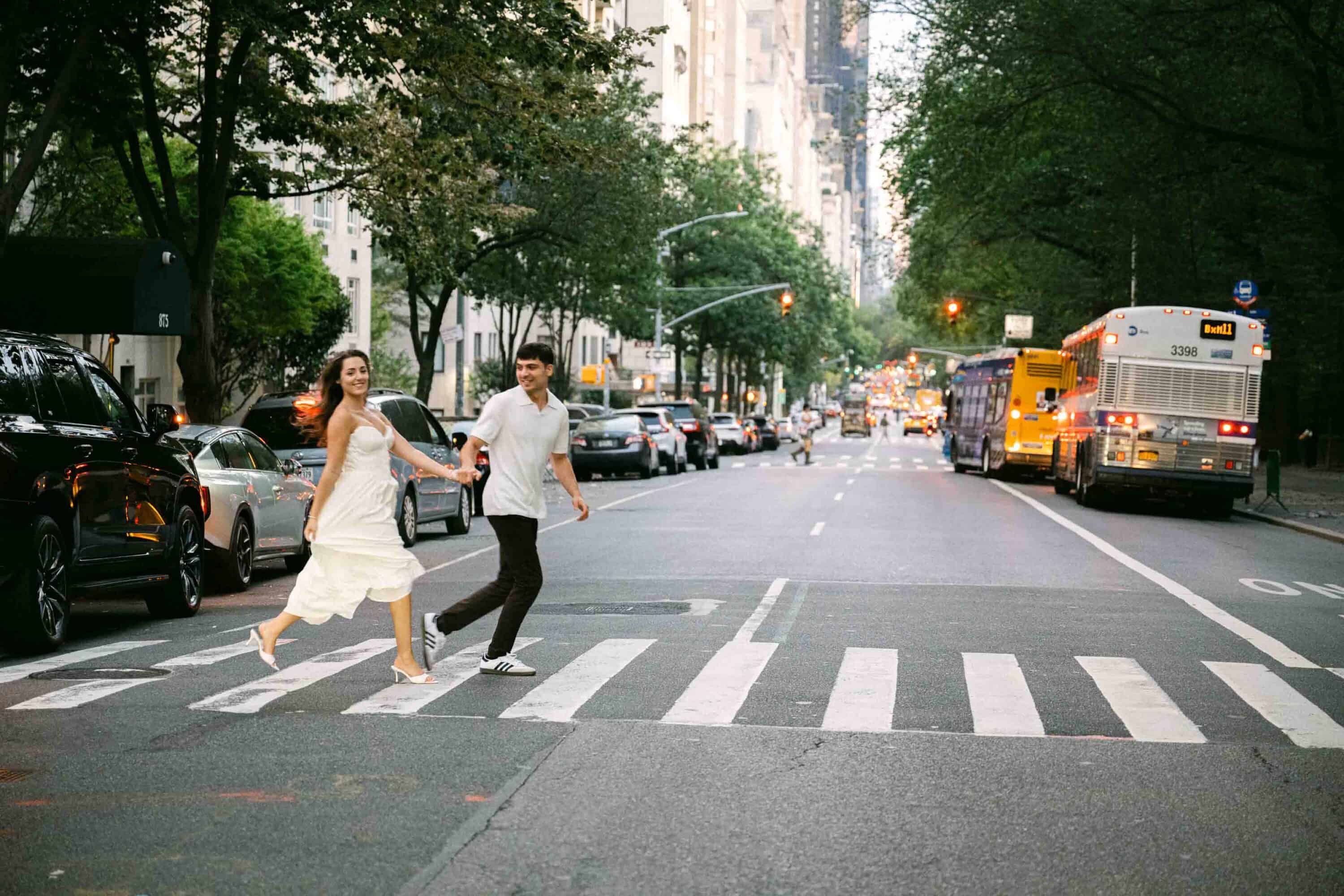 Effortless documentary engagement session in Central Park, New York City