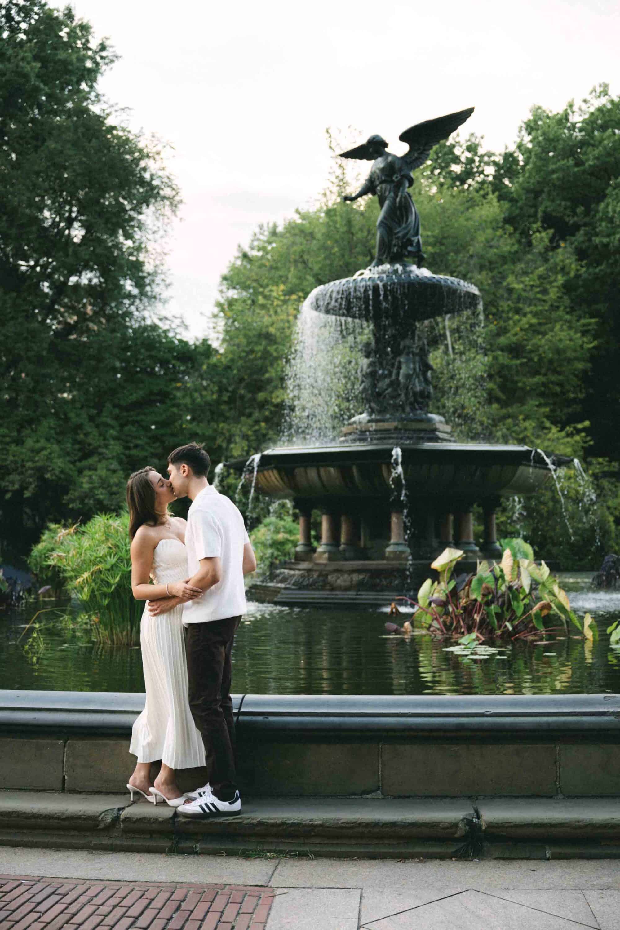 Central Park engagement photos of Celena and Cameron in New York City